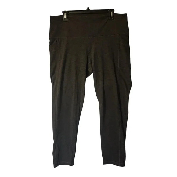 Prana Becksa 7/8 Legging Stretch Waist Pockets Pull-On Black Heather Stretch 2X - Picture 4 of 10